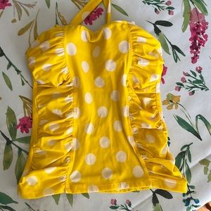 Yellow polka dot tankini top